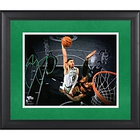 Jayson Tatum Boston Celtics Autographed Framed 11" x 14" Spotlight Dunk Versus LeBron Photograph