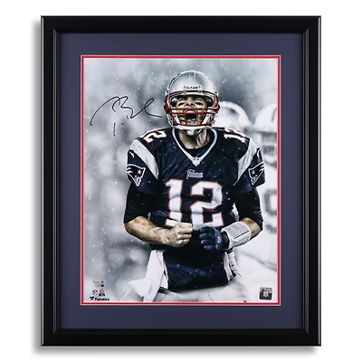 Tom Brady New England Patriots Autographed Framed 16" x 20" Screaming Photograph