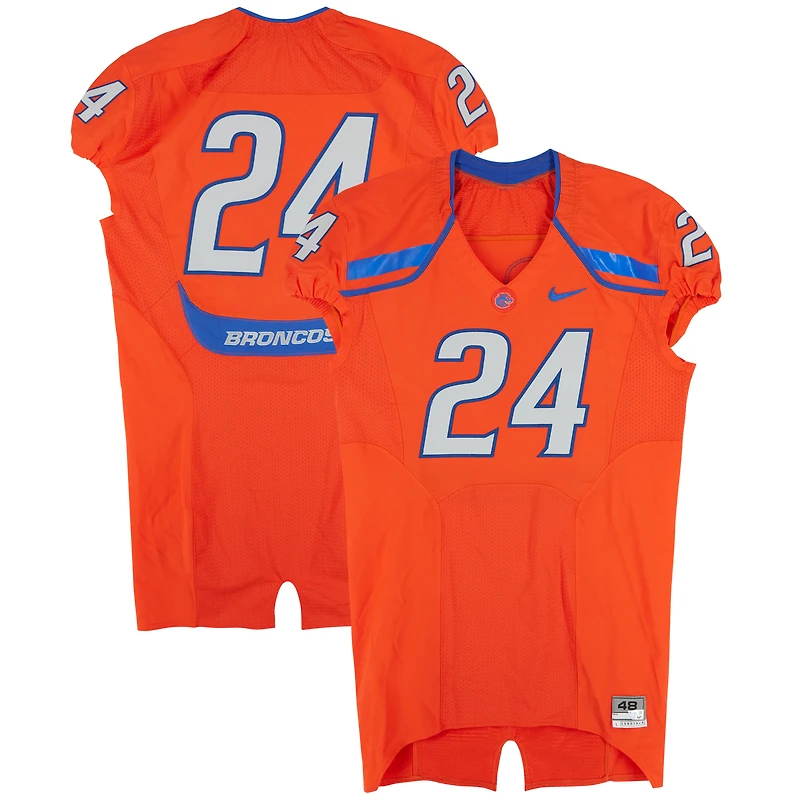 Boise State Broncos Team-Issued #24 Orange Nike Jersey from the 2009-12 NCAA Football Seasons - Size 48+4