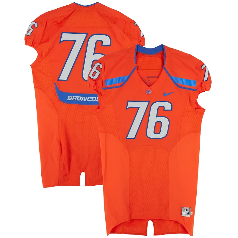 Boise State Broncos Team-Issued #76 Orange Nike Jersey from the 2009-12 NCAA Football Seasons - Size 48+4