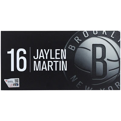 Jaylen Martin Brooklyn Nets Player-Issued #16 Black Nameplate from the 2024-25 NBA Season