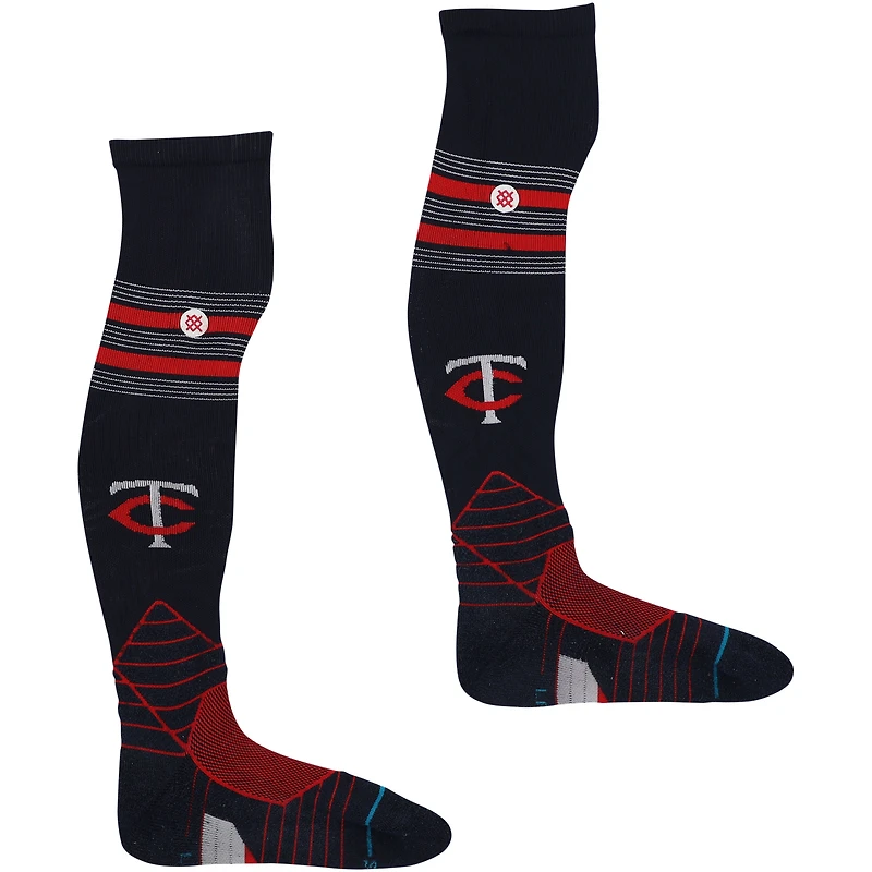 Brooks Lee Minnesota Twins Game-Used Navy Stance Socks from the 2024 MLB Season