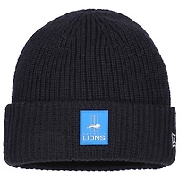 Men's New Era Charcoal Detroit Lions 2025 Sideline Cold Weather Throwback Cuffed Knit Hat