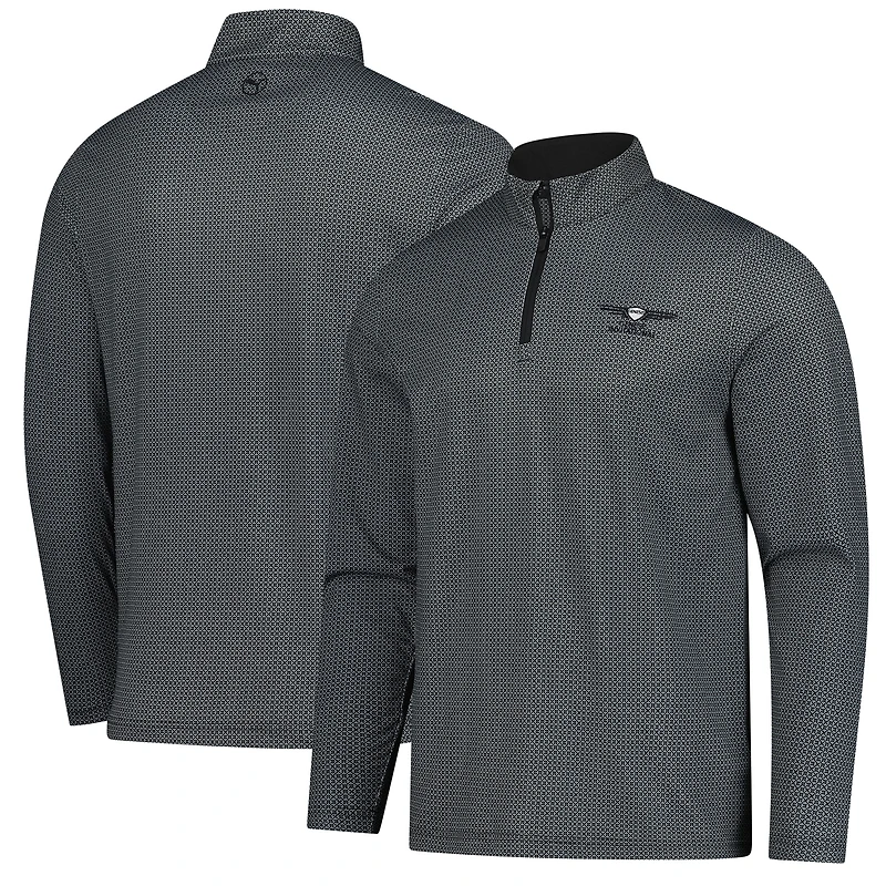 Men's Puma  Black Genesis Invitational Pure 2.0 Tile Quarter-Zip Pullover