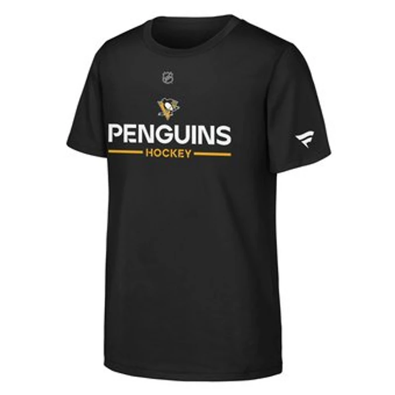 Youth Fanatics Black Pittsburgh Penguins Authentic Pro Wordmark T-Shirt