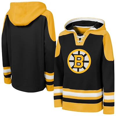 Youth Outerstuff  Black Boston Bruins Ageless Must Have Home V-Neck Hoodie