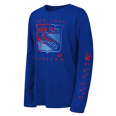 Youth Outerstuff Blue New York Rangers Seize the Win Long Sleeve T-Shirt
