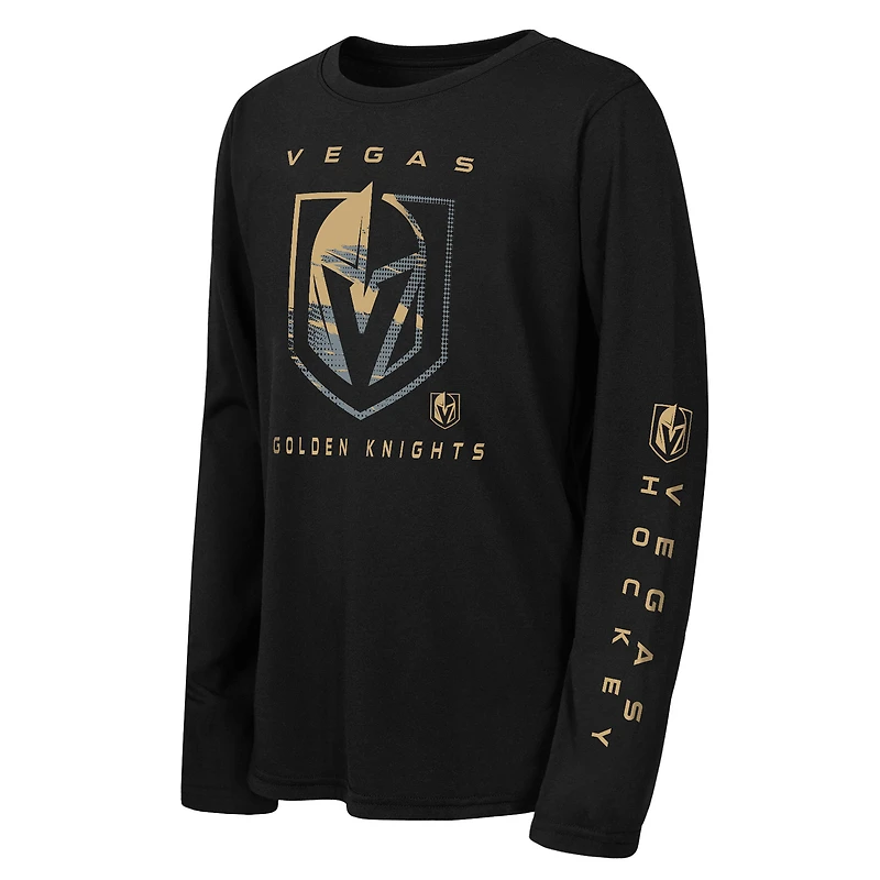 Youth Outerstuff Black Vegas Golden Knights Seize the Win Long Sleeve T-Shirt