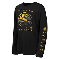 Youth Outerstuff Black Boston Bruins Seize the Win Long Sleeve T-Shirt