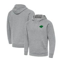 Men's Antigua Heather Gray Minnesota Wild St. Patrick's Day Victory Pullover Hoodie