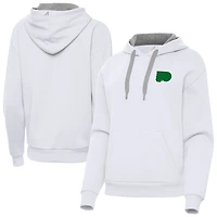 Women's Antigua White Philadelphia Flyers St. Patrick's Day Victory Pullover Hoodie