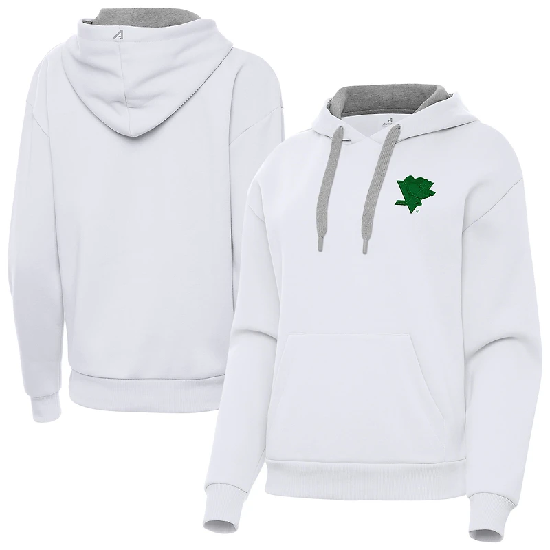 Women's Antigua White Pittsburgh Penguins St. Patrick's Day Victory Pullover Hoodie