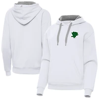 Women's Antigua White Pittsburgh Penguins St. Patrick's Day Victory Pullover Hoodie
