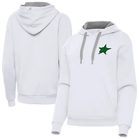 Women's Antigua White Dallas Stars St. Patrick's Day Victory Pullover Hoodie