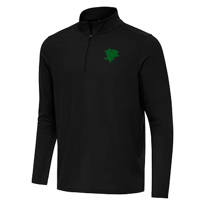 Men's Antigua  Black Pittsburgh Penguins St. Patrick Intent Quarter-Zip Pullover Top