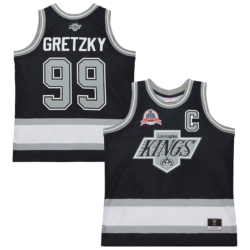 Men's Mitchell & Ness Wayne Gretzky Black Los Angeles Kings Maxxed Out Fashion Basketball Jersey