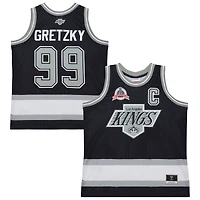 Men's Mitchell & Ness Wayne Gretzky Black Los Angeles Kings Maxxed Out Fashion Basketball Jersey