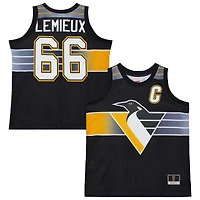 Men's Mitchell & Ness Mario Lemieux Black Pittsburgh Penguins Maxxed Out Fashion Basketball Jersey