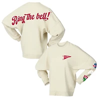 Women's Fanatics Tan Philadelphia Phillies Pennant Flag Branded Fleece Pullover Sweatshirt