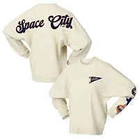 Women's Fanatics  Tan Houston Astros Pennant Flag Branded Fleece Pullover Sweatshirt