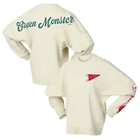 Women's Fanatics  Tan Boston Red Sox Pennant Flag Branded Fleece Pullover Sweatshirt