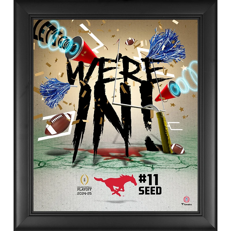SMU Mustangs 2024-25 College Football Playoff Framed 15" x 17" We're In Collage