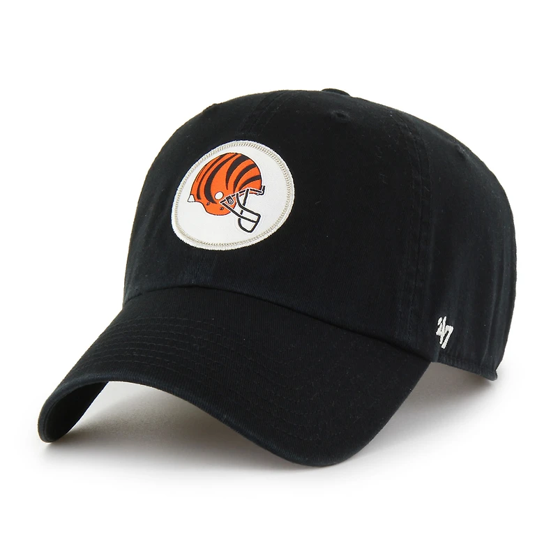 Men's '47 Black Cincinnati Bengals Hard Hat Clean Up Adjustable Hat