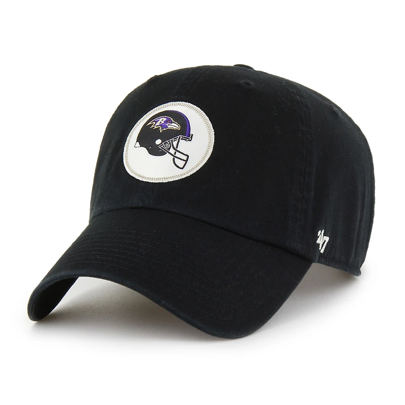 Men's '47  Black Baltimore Ravens Hard Hat Clean Up Adjustable Hat