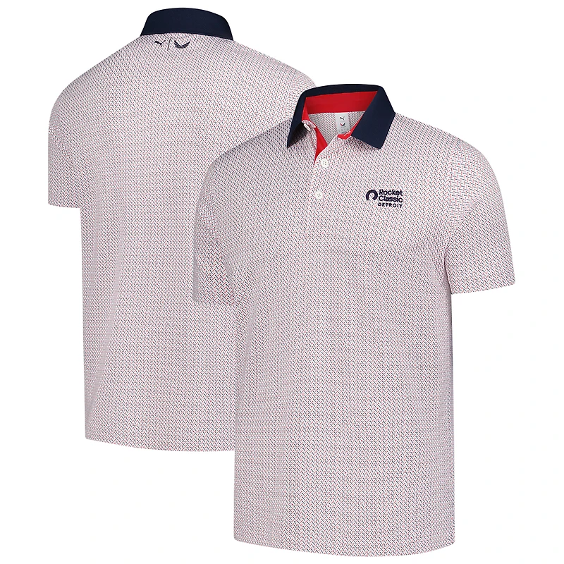 Men's Puma White Rocket Classic Volition Golf Tee Polo