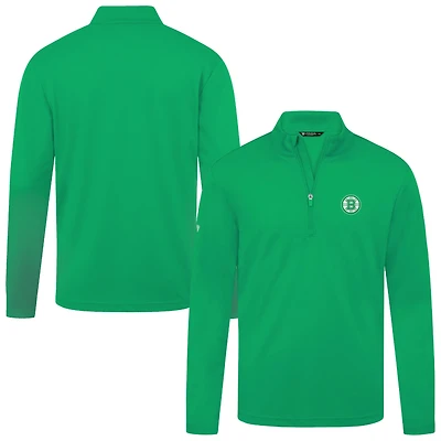 Men's Levelwear Green Boston Bruins Heron 3D Patch St. Patrick's Day Quarter-Zip Pullover Top