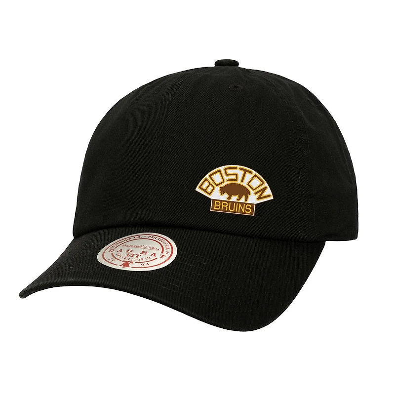 Women's Mitchell & Ness Black Boston Bruins Micro Lefty Adjustable Hat