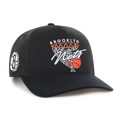 Men's '47  Black Brooklyn Nets Nothing But Net Hitch Adjustable Hat