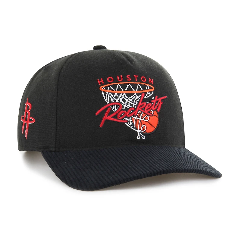 Men's '47  Black Houston Rockets Nothing But Net Hitch Adjustable Hat