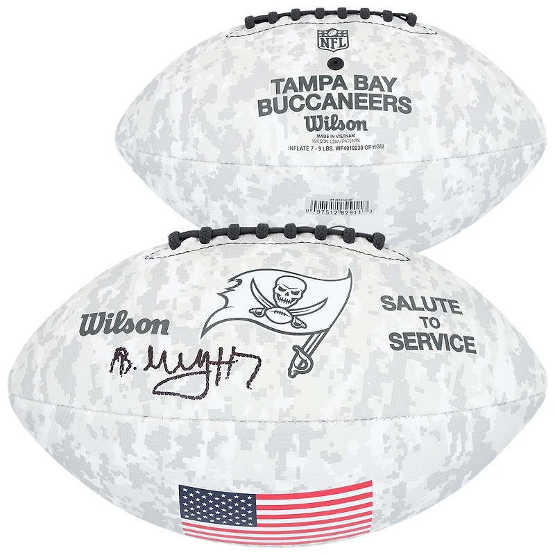 Bucky Irving Tampa Bay Buccaneers Autographed Wilson 2024 Salute To Service Football