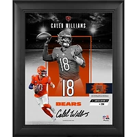 Caleb Williams Chicago Bears Facsimile Signature Framed 11" x 14" Impact Collage with a Piece of Game-Used Football - Limited Edition of 250 - Version 2