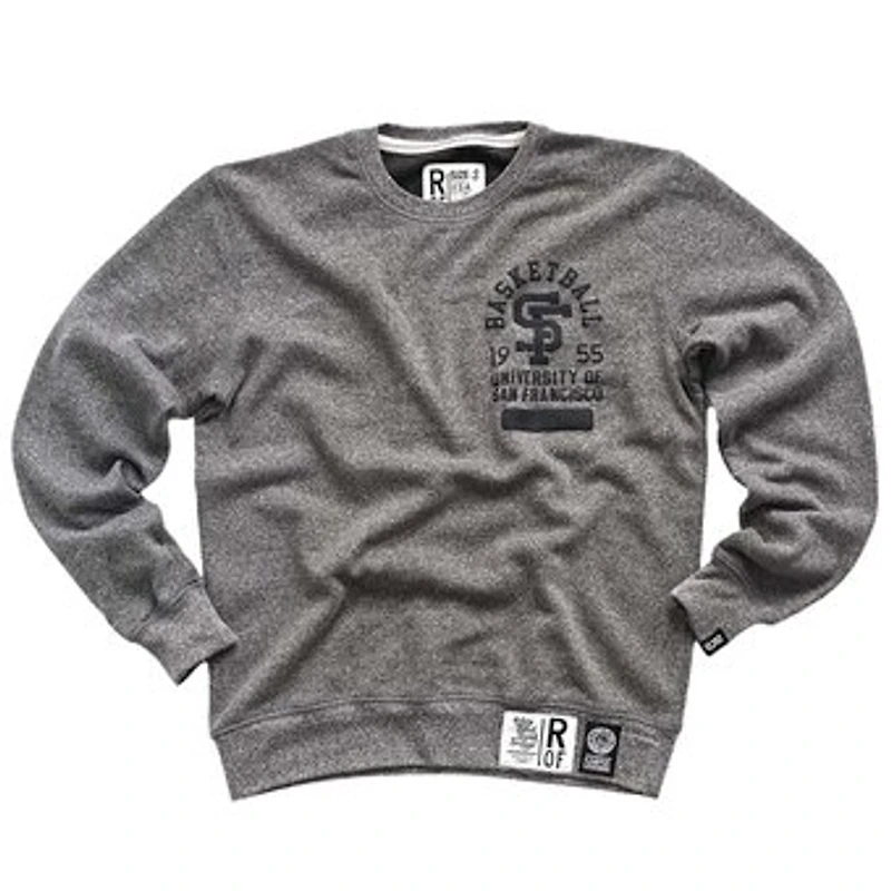 Men's Roots of Fight Gray San Francisco Dons 1955 NCAA Men's Basketball National Champions Tri-Blend Crewneck Sweatshirt