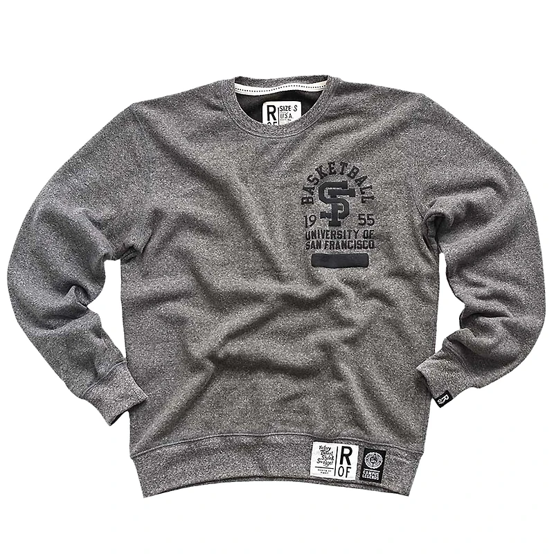 Men's Roots of Fight Gray San Francisco Dons 1955 NCAA Men's Basketball National Champions Tri-Blend Crewneck Sweatshirt