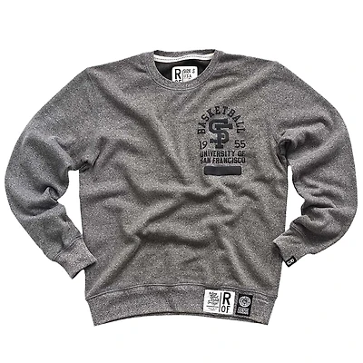Men's Roots of Fight  Gray San Francisco Dons 1955 NCAA Men's Basketball National Champions Tri-Blend Crewneck Sweatshirt
