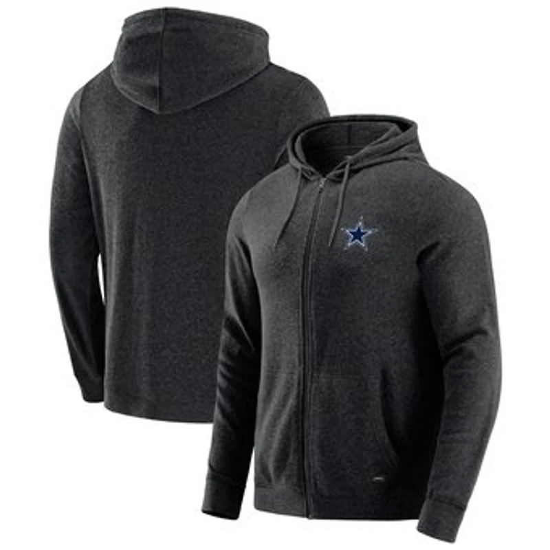 Men's J. Palmer Dark Heather Gray Dallas Cowboys Players Lounge Tri-Blend Full-Zip Hoodie
