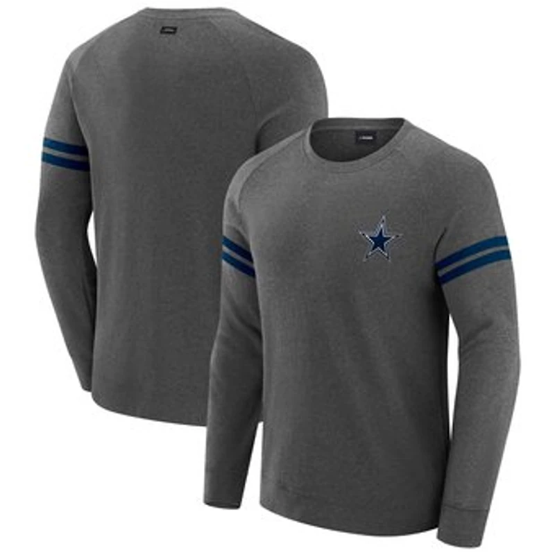 Men's J. Palmer Dark Heather Gray Dallas Cowboys Players Lounge Raglan Tri-Blend Sweatshirt