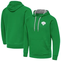 Men's Antigua Kelly Green New York Knicks St. Patrick's Day Victory Raglan Pullover Hoodie