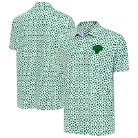 Men's Antigua  White New York Knicks St. Patrick's Day Cloverfield Polo