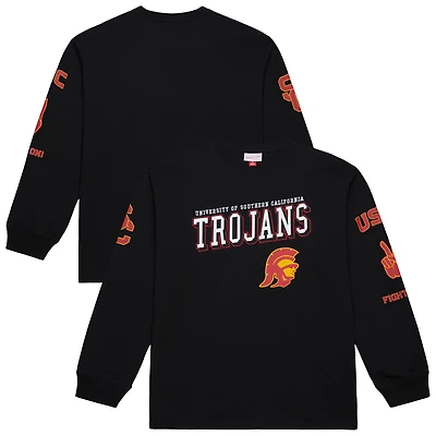 Men's Mitchell & Ness  Black USC Trojans Training Camp Long Sleeve T-Shirt