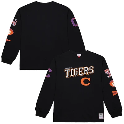 Men's Mitchell & Ness Black Clemson Tigers Training Camp Long Sleeve T-Shirt