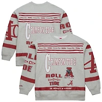 Men's Mitchell & Ness Gray Alabama Crimson Tide All Over Print Sweatshirt