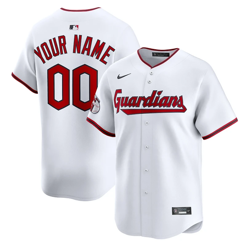 Youth Nike White Cleveland Guardians Home Limited Custom Jersey