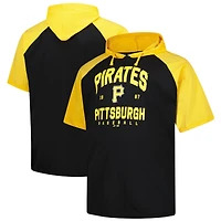 Men's Profile Black Pittsburgh Pirates Big & Tall Short Sleeve Pullover Hoodie