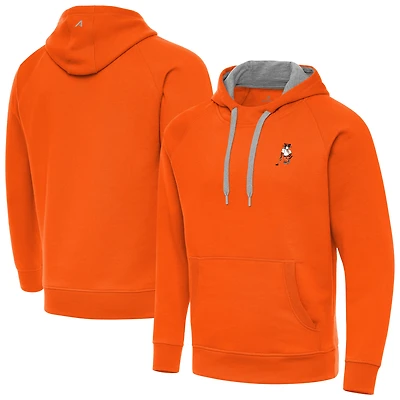 Men's Antigua Orange Clemson Standing Tiger Golf Victory Pullover Hoodie