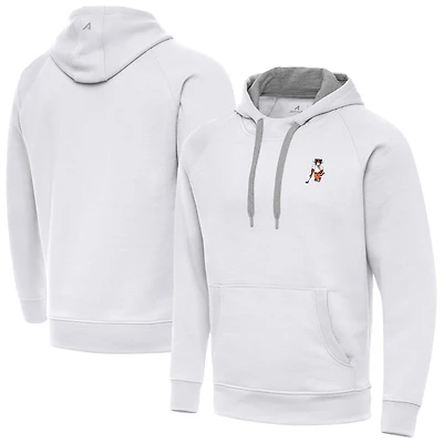 Men's Antigua White Clemson Standing Tiger Golf Victory Pullover Hoodie