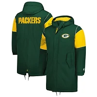 Men's Starter Green Green Bay Packers Dynasty Polyfill Stadium Full-Zip Jacket
